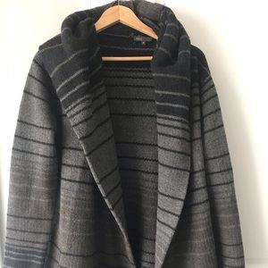 VINCE Hooded Shawl Sweater